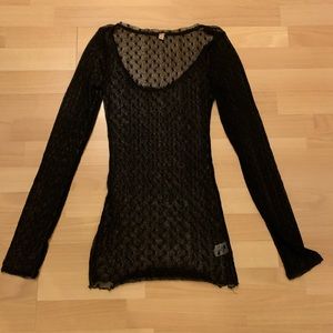 Free People sheer polka dot top